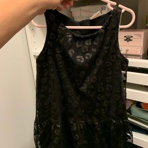 Zara black sparkly leopard printed girls dress